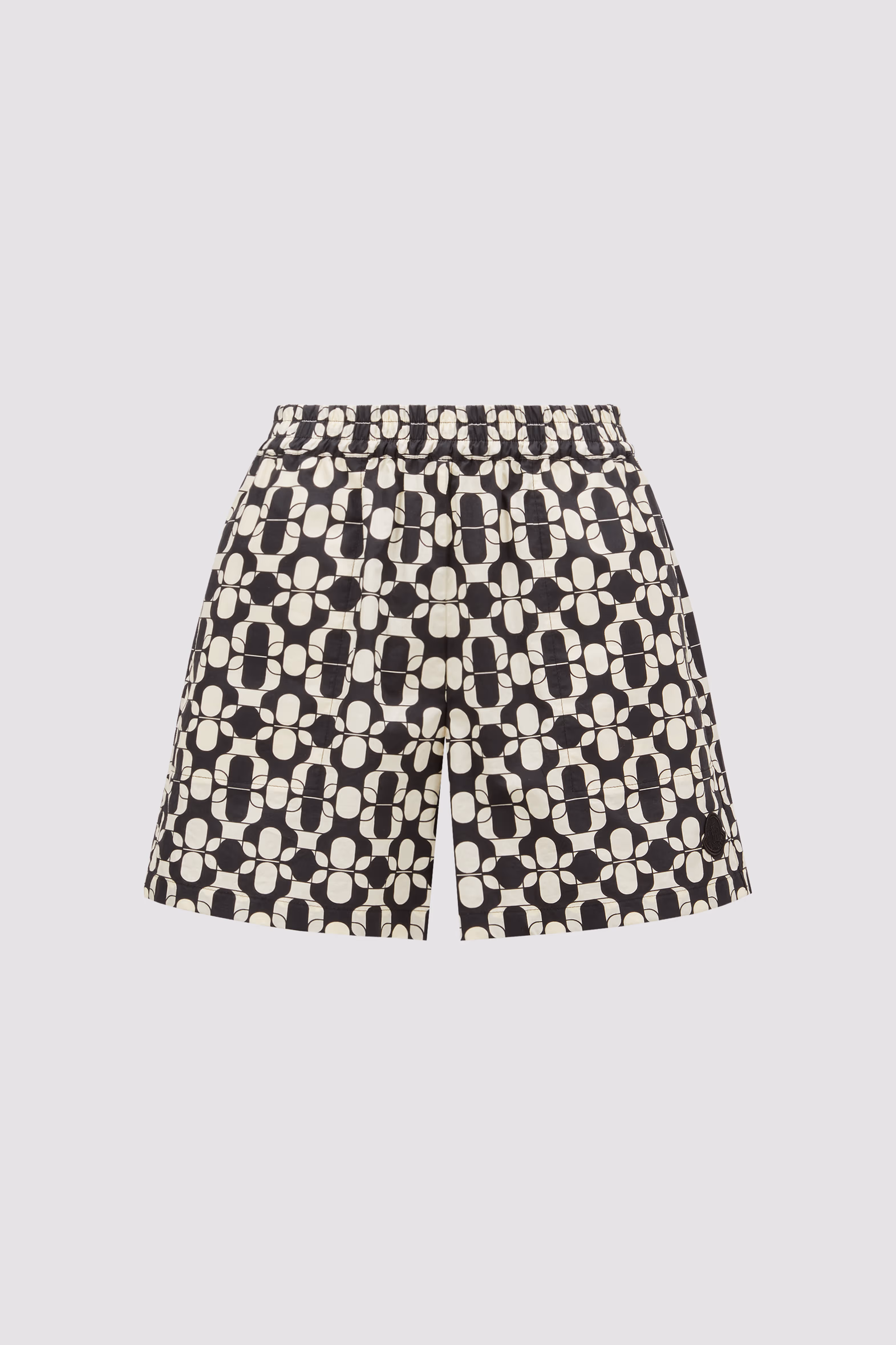 Short en coton à imprimé géométrique Femmes Bleu & Blanc Moncler 2